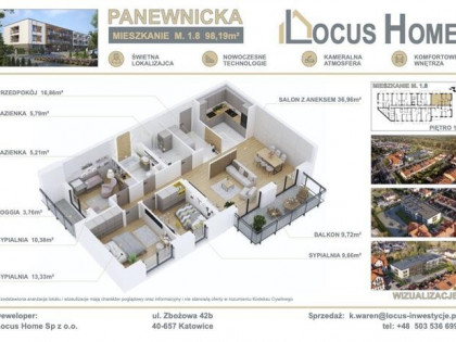 Nowoczesne 4-pokojowe mieszkanie z balkonem M 1.8