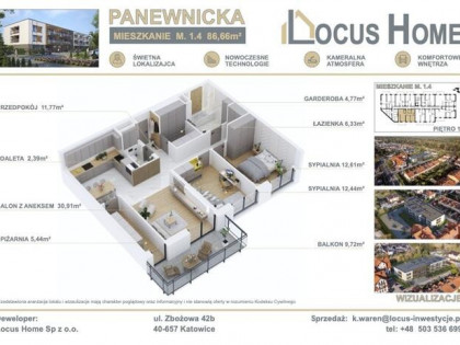 Nowoczesne 3-pokojowe mieszkanie z balkonem M 1.4