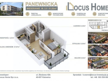 Nowoczesne 2-pokojowe mieszkanie z balkonem M 2.5