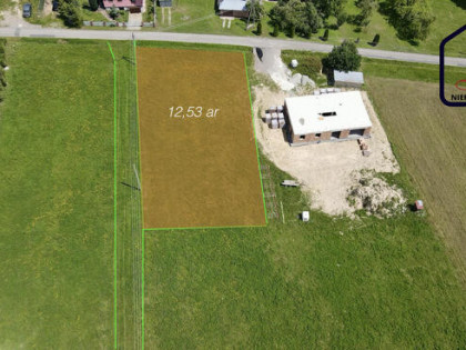 Działka budowlana o pow. 12,53 ar, Polna gmina Grybów