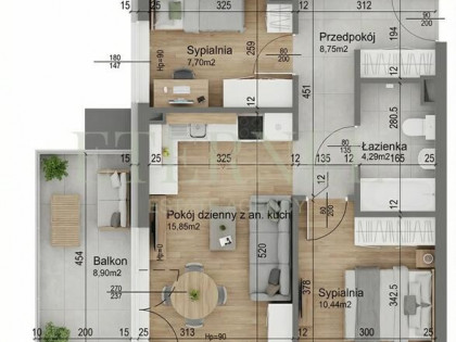 3pokojowe mieszkanie Czyżyny + balkon