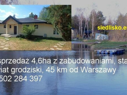 Posiadłość 4,6 ha, dwa domy, stawy, dużo drzew