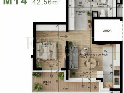 Developerskie mieszkanie 2pokojowe 42,56m2 Czyżyny