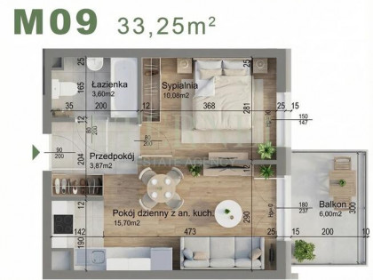 Kompaktowe mieszkanie 2-pokojowe - Czyżyny