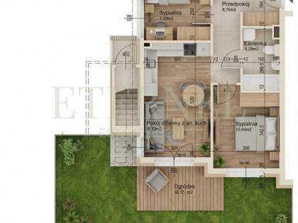 Trzypokojowe mieszkanie z ogródkiem 46,11m Czyżyny