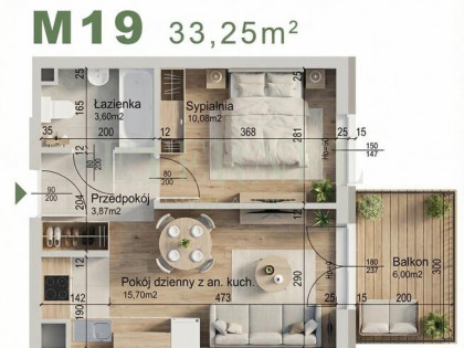 Kompaktowe mieszkanie 2-pokojowe 33,25m2 Czyżyny