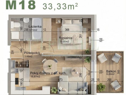 Kompaktowe mieszkanie 2-pokojowe 33,33m Czyżyny