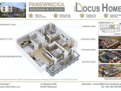 Nowoczesne 3-pokojowe mieszkanie z balkonem M 1.9