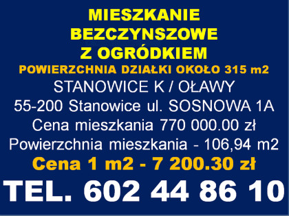 Sprzedam nowe mieszkanie 5 pokojowe z ogródkiem w dwulokalowym budynku mieszkalnym