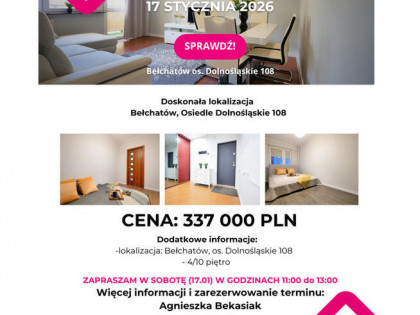 Na sprzedaż mieszkanie 3-pokojowe w Bełchatowie