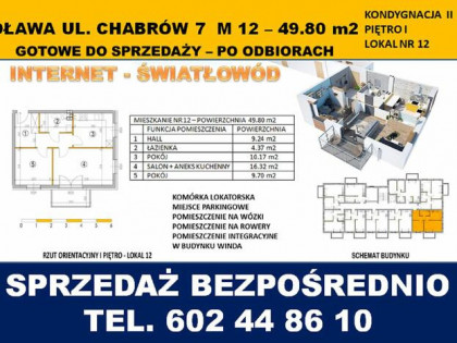 Mieszkanie Oława 3 pokoje-Ip-49,80m2-balkon