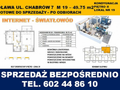 Oława ulica Chabrów 3 pokoje-IIp-49,75m2-balkon
