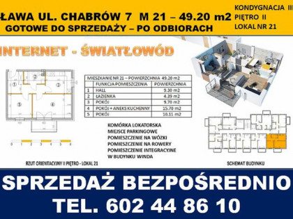 Oława ulica Chabrów 3 pokoje-IIp-49,20m2-balkon