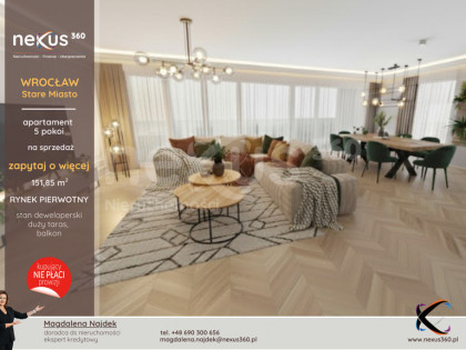 Apartament 5 pokoi, loggia, taras