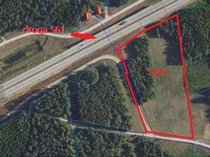 Duża działka przy drodze S61 pow. 2,2791 ha - Długie, gm. Kalinowo