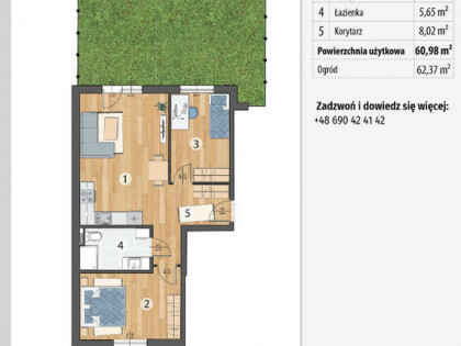 Piękne 3pok.mieszkanie z ogródkiem/w spokojnej okolicy/blisko Wrocławia