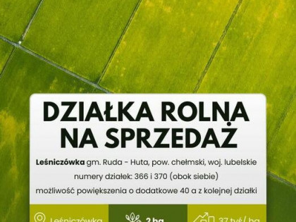 Sprzedam działkę rolną