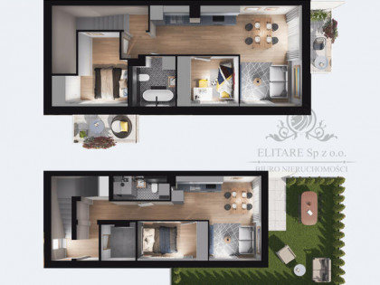 Mieszkanie dwupoziomowe 5 pokojowe 88,90 z tarasem i ogrodem /Brochów