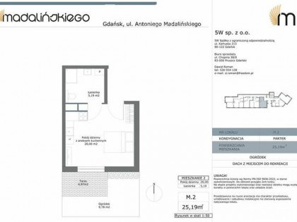 1 pokojowe mieszkanie w Gdańsku, stan deweloperski