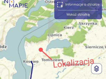 Działki pomiędzy dwoma jeziorami Kosewkim i powidzkim