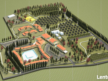 Fabuła ziemia dla budowy w Włochy w Tuscany przy morzem.