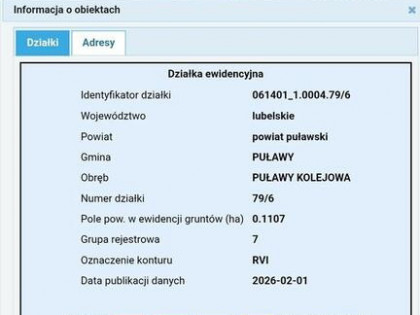 Działka ul.Górna Puławy