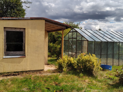 Działka ogrodowo-rekreacyjna ROD * Murowana altana * Duża szklarnia *