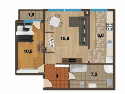 Przestronne 2-pokojowe mieszkanie w Olsztynie