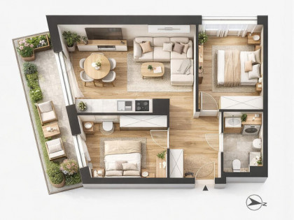 Promocja  narożne 3 pokoje Koszutka balkon 12 m