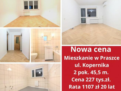 NOWA CENA. Mieszkanie 2 pokoje, 45,5m + garaż murowany