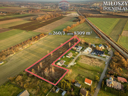 Działka inwestycyjna 8309 m² z MPZP koło Wrocławia