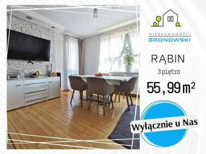 56 m² - 3 pokoje w bloku z 2014 roku.