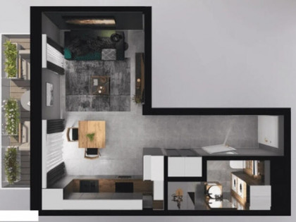 Ustawna kawalerka-do wydzielenia sypialnia-balkon