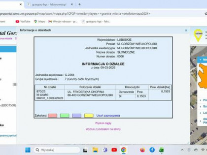 Sprzedam działkę usługową Gorzów Wlkp Centrum