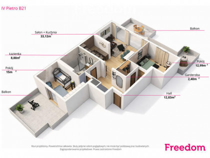 Apartament na ostatnim piętrze z dużym tarasem