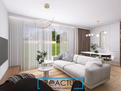 Nowoczesny dom szeregowy z ogródkiem i garażem