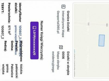 Działka gm.Pabianice 971m2