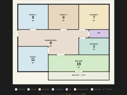 4 pokoje|63,56 m²|Radogoszcz-Zachód|Widok|Do urządzenia