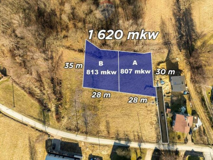 Działki budowlane Siepraw po 8 ar - z dala od S7