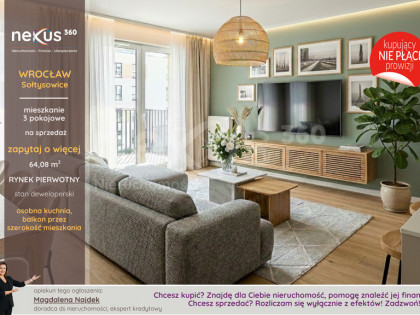 3 pok., duży balkon, miejsce postojowe gratis