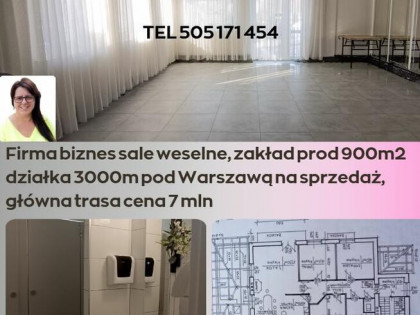 Budynek produkcyjno-usługowe 900m działka 3000m sala weselna