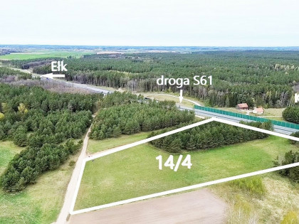 Duża działka przy drodze S61 pow. 2,2791 ha - Długie, gm. Kalinowo