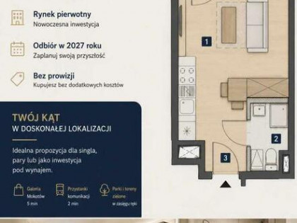 Nowoczesna kawalerka na Mokotowie 0% prowizji