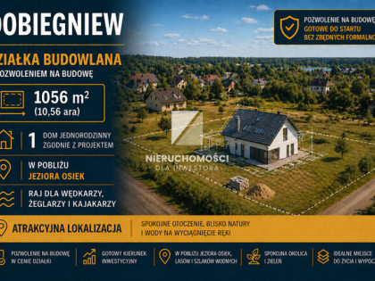 Działka budowlana w pobliżu jeziora Osiek 1056 mkw