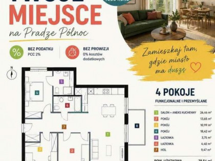Duże 4- pokojowe mieszkanie z balkonem