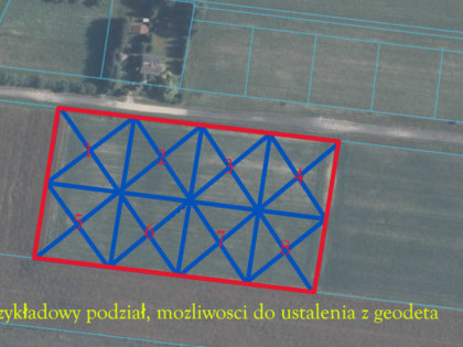 Duża działka jezioro Krasne (podział na 8 działek)