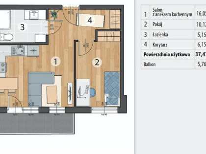 Piękne mieszanie 2pok. z balkonem w urokliwej okolicy, blisko Wrocławia