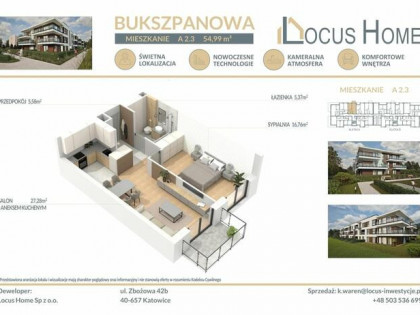 Nowoczesne mieszkanie 2-pokojowe z balkonem