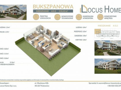 Nowoczesne mieszkanie 4-pokojowe z ogródkiem
