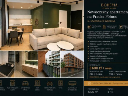 Do wynajęcia apartament z garażem I Metro Szwedzka